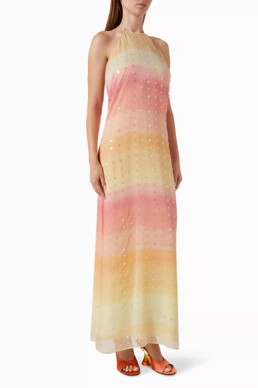 NEW BERNADETTE francine maxi dress in pink multi